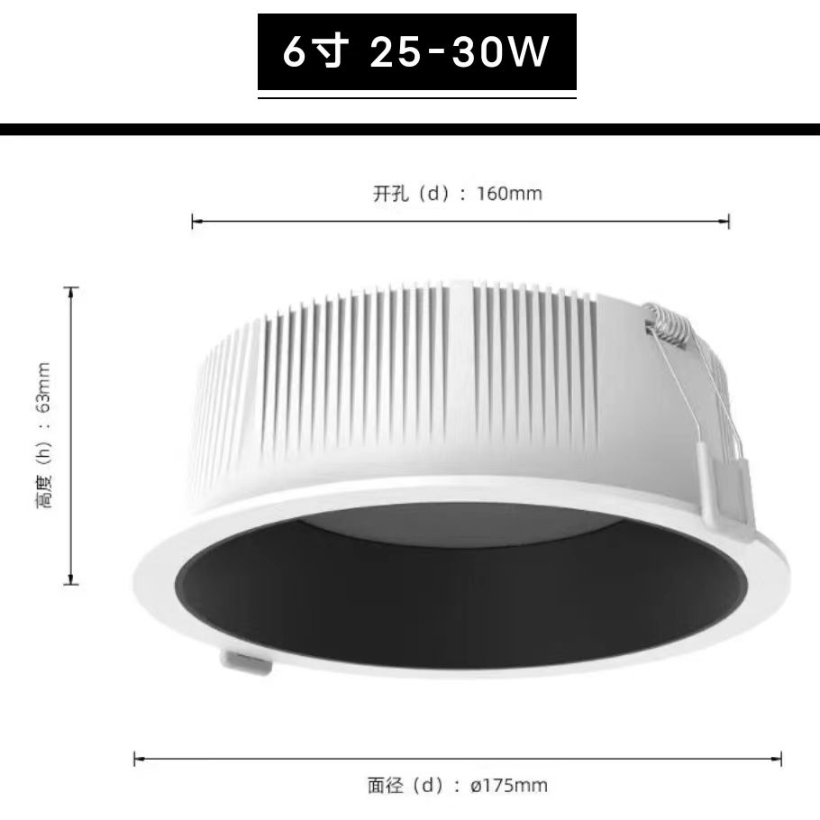 6寸led�{�灯规格参数功率介绍